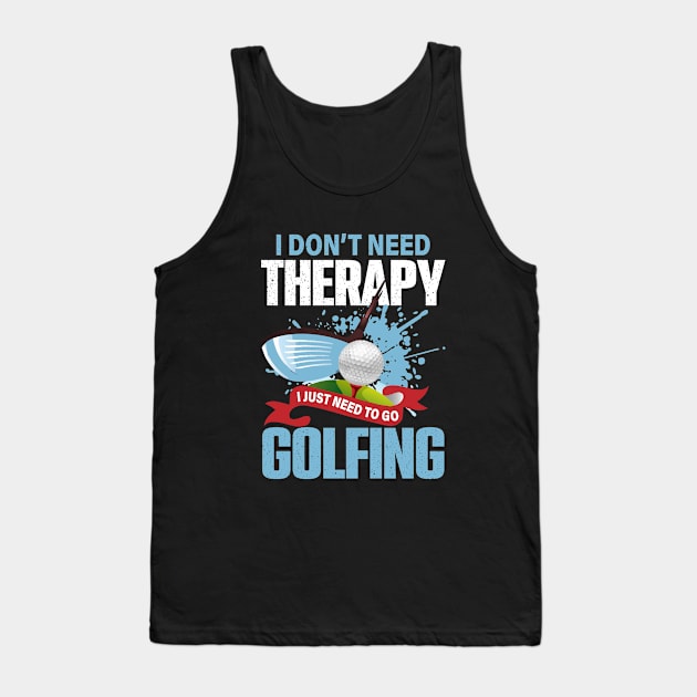 Golfer On Fairway With Wedges And Golf Bag Tank Top by gdimido